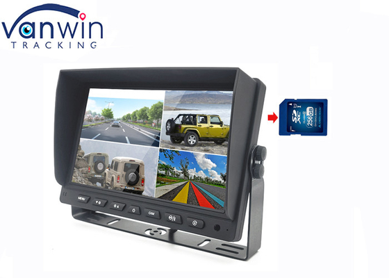 Kamyon RV için 7 inç 4ch / 4 Bölünmüş Araba Ekranı ve Arka Görüş Kamerası LCD Ekran Kaydedici