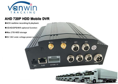 HDD 4ch Hibrid MDVR 3G 4G GPS WIFI ücretsiz yazılım okul otobüsü için LCD ekran ile CMS / taksi / kamyon