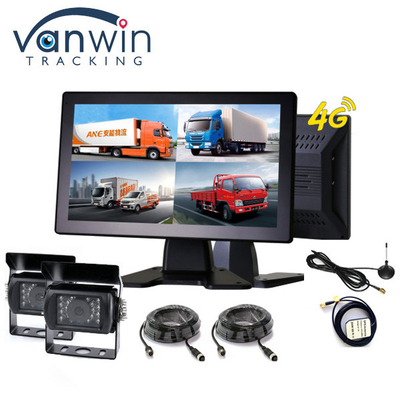 10.1 inçlik dokunmatik ekran 4G araba otobüs kamyon AHD izleme sistemi CCTV kamera 720P gece 4CH