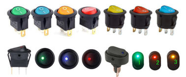 Çeşitli Renk DVR Aksesuarları, Araba Kamyon Rocker Yuvarlak Geçiş LED Anahtarı Açık - Kapalı Kontrol