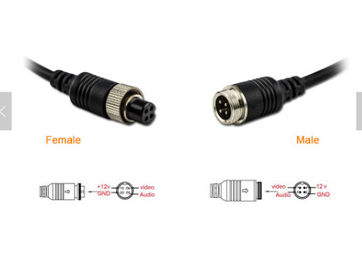 Bakır Tel M12 DVR Aksesuarları Çift 4 Pin Dişi Erkek Konnektör / Adaptör