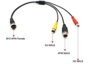 DVR Aksesuarları, harici Mikrofon Adaptörü 4 pinli erkek + RCA + DC'ye 4 Pin Dişi Havacılık Fişi