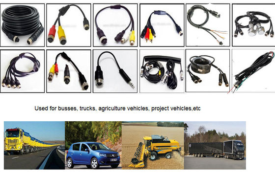 Özel DVR Aksesuarları M12 4pin Kadın / Erkek RCA / BNC DC Bağlantısı / Adaptör Kabloları