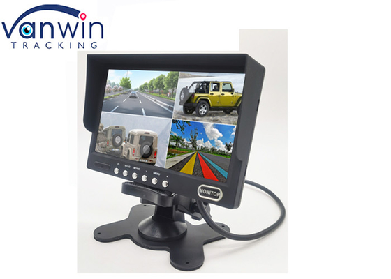 Araba Monitörü 7 İnç 4ch / 4 Bölünmüş Arka Görüş Kamerası Kamyon RV için LCD Ekran