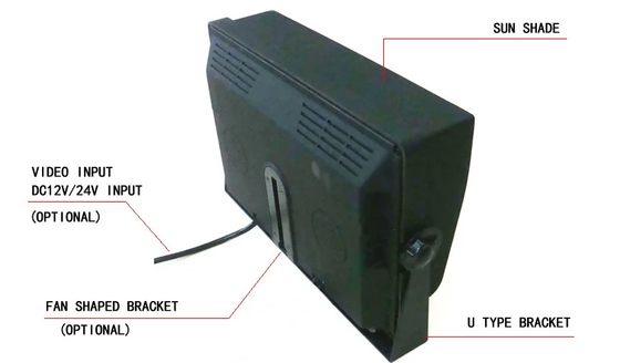 10.1 Inch Car VGA Monitor 1024X600IPS Görüntüleyici CCTV Ekranı MDVR/PC Bilgisayarı İçin VGA Ve AV Girişiyle