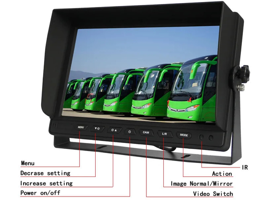 10.1 Inch Car VGA Monitor 1024X600IPS Görüntüleyici CCTV Ekranı MDVR/PC Bilgisayarı İçin VGA Ve AV Girişiyle
