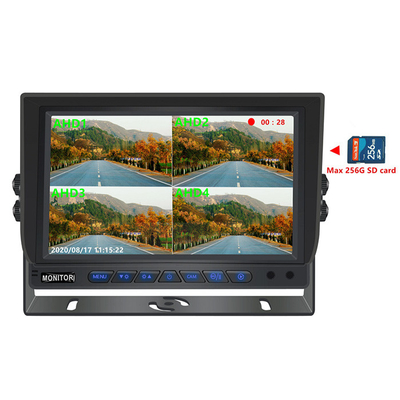 9 inç AHD Araç HD Ekranı Otobüs Güvenliği Ahd 960P Kamyon Rel için Dört Görünümlü Araç Monitörü