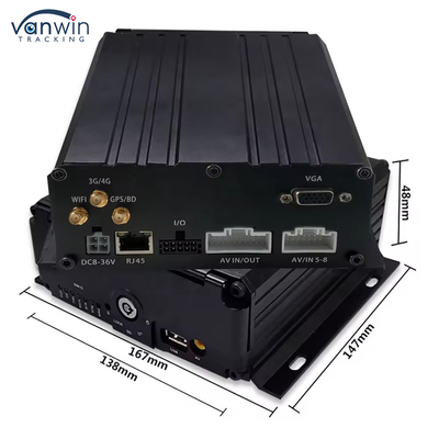 Araç Güvenliği İzleme için 8 Kanallı Sabit Disk SD Kart Mobil DVR H.264 Araç MDVR