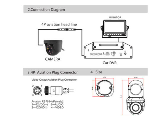 1080P IP69 Araç İzleme Kamerası Su geçirmez AHD Araç Kamerası