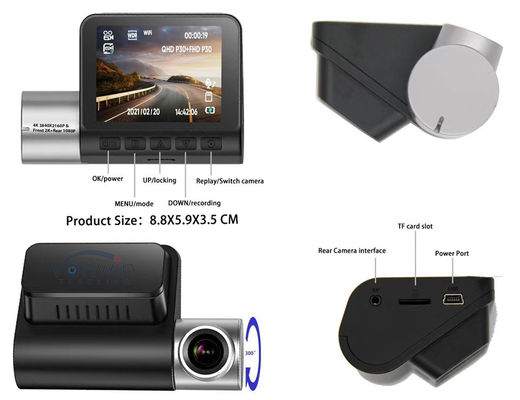 4K Yüksek Kararlı Görüntü Sürüş Kaydedici 1080P Destek WiFi GPS Taksi Kaydedici Kamera