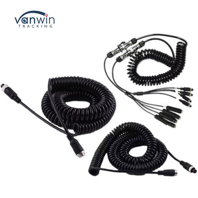 Otomobil Video Havacılık Bahar Tel Traylör Bağlantı Tel 4-Pin/RCA Spiral Uzantı Kablosu