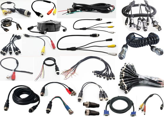 Otomobil Video Havacılık Bahar Tel Traylör Bağlantı Tel 4-Pin/RCA Spiral Uzantı Kablosu