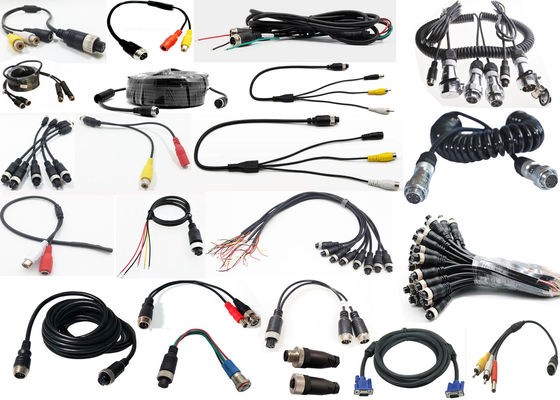 20m Havacılık Sınıfı GX12 4pin Erkeğe Kadına Arka Kamera Arka Görünüm Kamerası DC 12V/24V bağlantısı için uzatma kablosu