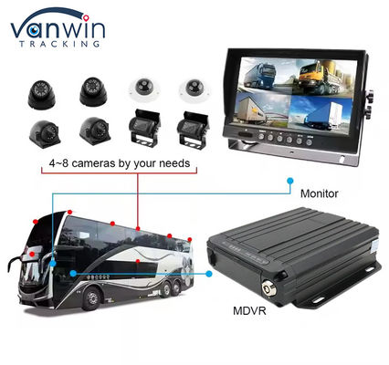 4G Çevrimiçi Video İzleme GPS Mobil DVR 1080p SD Kart 4 Kanal Sim Kart GPS Araç CCTV Kamera