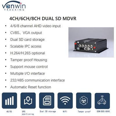 4G GPS Wifi Çift SD Kart 4 Kanal MDVR 1080P HDD AI DVR otobüs arabaları Floklift için