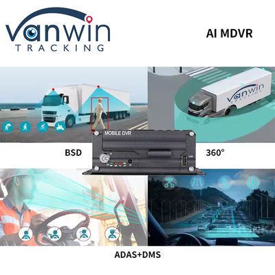 AI DSM ADAS BSD Desteği 4G 5G WIFI GPS ile 4 Kanal AI Kamyon Otobüs Mobil DVR