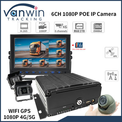 4G 6 Kanal H. 265 Araç Güvenlik Kameraları için Mobil DVR