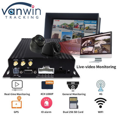 4CH Çift SD Kart GPS MDVR Kamera 4G WiFi Mobil DVR Okul Otobüsü Güvenlik Sistemi