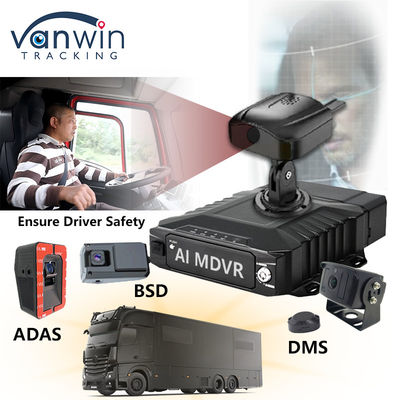H.265 8CH HDD Mobil DVR Gelişmiş Sürüş DSM ADAS BSD AI Yürüyen Sensör İzleme Sistemi