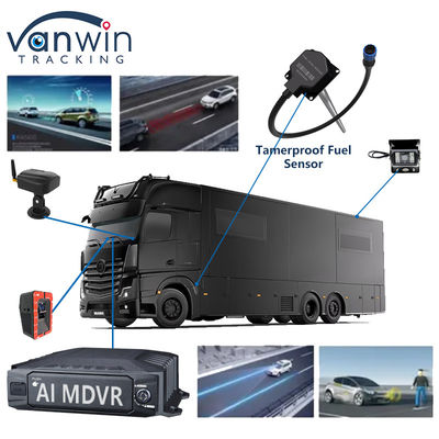 H.265 8CH HDD Mobil DVR Gelişmiş Sürüş DSM ADAS BSD AI Yürüyen Sensör İzleme Sistemi
