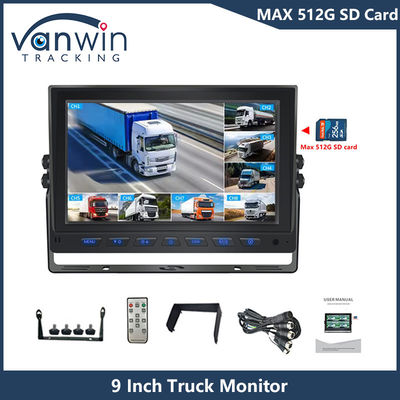 9 Inch 8 Channel AHD Monitor Video 1080P Araba LCD IPS Monitörü