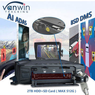 AHD 1080P 8CH 4G GPS Mobil DVR İçeriye yerleştirilmiş ADAS DSM BSD Algoritması AI Güçlü