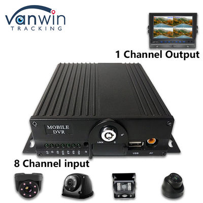 8CH AHD Çift SD Kart Mobil DVR Sistemi 4G WIFI GPS MDVR Canlı Görünüm İçin