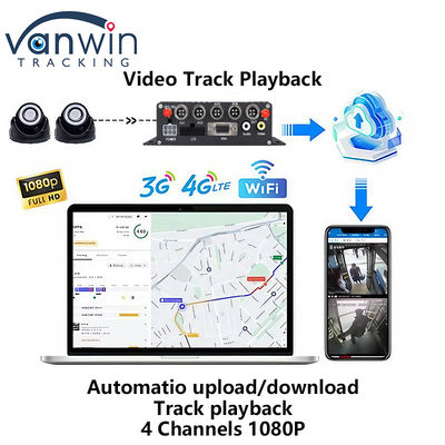4G GPS Çift SD Kart Mobil DVR 1080P 4CH CCTV Kamera Kaydedici Güvenlik Mobil İzleme DVR