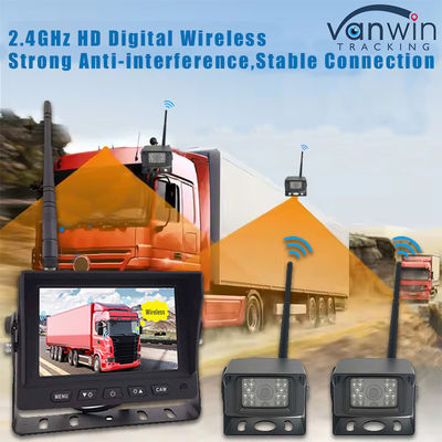 5 inç dijital HD DVR kablosuz kamyon yedek kamera monitör sistemi dört görüntü ekranı