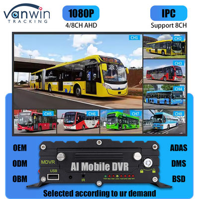 8CH AI ADAS DMS BSD Mobil DVR HDD MDVR 2TB Destek Araç İzleme Platformu Araç DVR