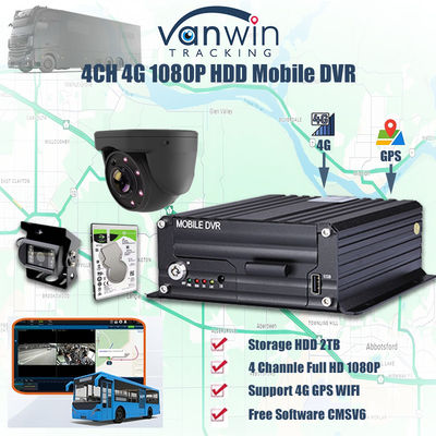 H.265 4CH 1080P HDD Mobil DVR Araç CCTV Video Kaydedici Kit Kamera Sistemi MDVR