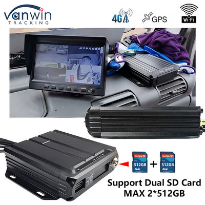 4CH Çift SD Kart Mobil DVR Mini Boyut Araç Kara Kutusu Araçta CCTV 4G GPS MDVR