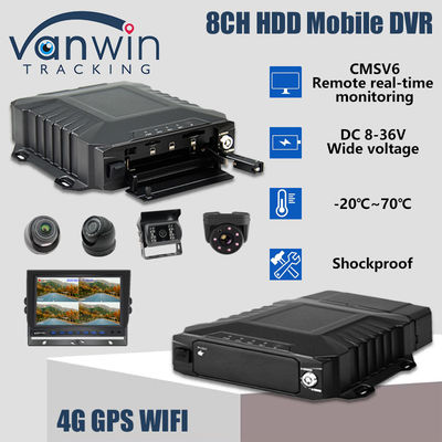 Ağır Güçlü 8CH Mobil CCTV Kaydedici Taksi / Otobüs / Kamyon için 1080P AHD & SD Kart Yedekleme