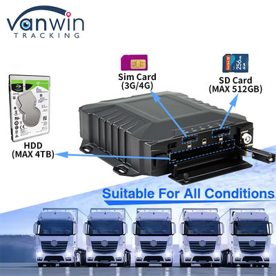 Ağır Güçlü 8CH Mobil CCTV Kaydedici Taksi / Otobüs / Kamyon için 1080P AHD & SD Kart Yedekleme