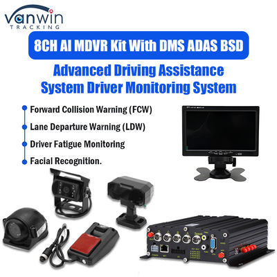 8CH 1080p 4G AI Mobil DVR ADAS DMS BSD Kamera Sistemiyle GPS Mobil DVR Kamyon için