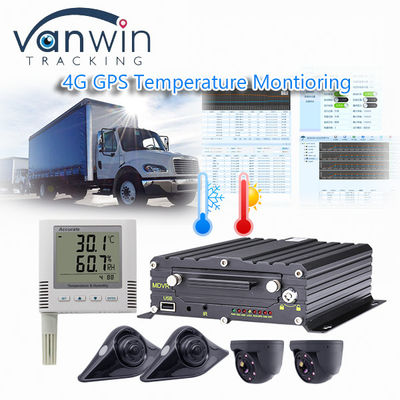 Kablosuz 4CH 4G GPS Video Kaydedici Soğutulmuş Araçlar için Sıcaklık İzleme