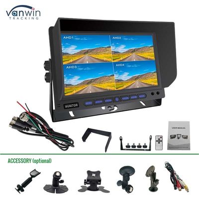 AHD/CVBS Çoklu Video Karışık Girdi 4 Kanal 7 Inch Split Display Araç Monitörü Araç için