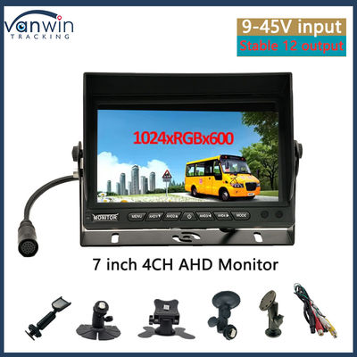 Araç Monitörü 7 Inch VGA Çıktısı CCTV Otomatik uyumlu Güvenlik İzleme Ekranı Güneş Şapkası U Stand ile