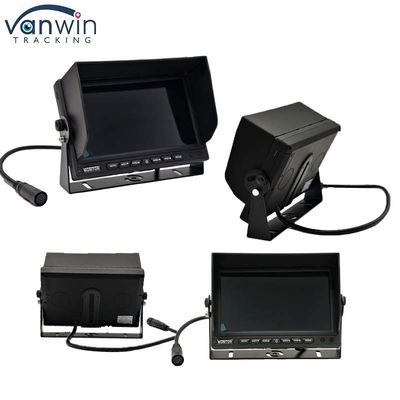 Araç Monitörü 7 Inch VGA Çıktısı CCTV Otomatik uyumlu Güvenlik İzleme Ekranı Güneş Şapkası U Stand ile
