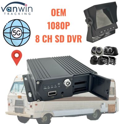 8 Kanal SD Kart MDVR 5G GPS Araç Takibi Kamyon Otobüs Kamyonet Desteği için 1080P Video Kaydedici OEM Servisi