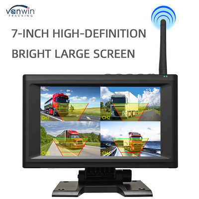 7 Inch Kablosuz IPS Ekran Araç İzleyici Kiti 4 Güneş Kamerasıyla Kolay Yerleştirmek Gece Görünümü BSD Güvenlik Sistemi Araç Geri Dönüş Yardımcı