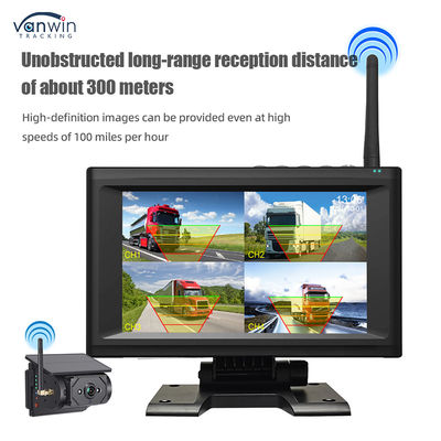 7 Inch Kablosuz IPS Ekran Araç İzleyici Kiti 4 Güneş Kamerasıyla Kolay Yerleştirmek Gece Görünümü BSD Güvenlik Sistemi Araç Geri Dönüş Yardımcı