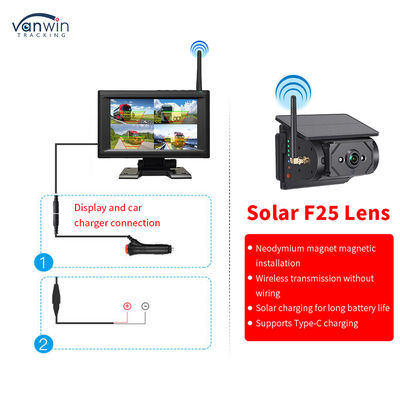 7 Inch Kablosuz IPS Ekran Araç İzleyici Kiti 4 Güneş Kamerasıyla Kolay Yerleştirmek Gece Görünümü BSD Güvenlik Sistemi Araç Geri Dönüş Yardımcı