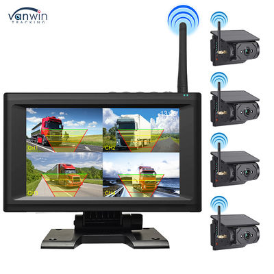 7 Inch Kablosuz IPS Ekran Araç İzleyici Kiti 4 Güneş Kamerasıyla Kolay Yerleştirmek Gece Görünümü BSD Güvenlik Sistemi Araç Geri Dönüş Yardımcı