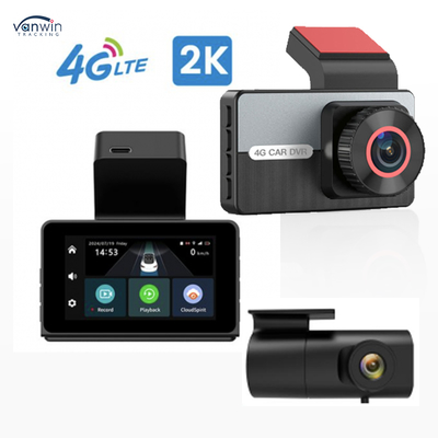 Dash Cam 2K 4G Dual Lens Dash Kamera Gece Görüşü Araç Kara Kutu DVR Araba Sürüşü