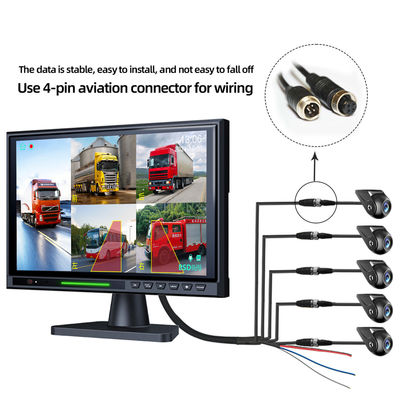 10.1 inç IPS Dokunmatik Ekran 5CH Split DVR Arka Görünüm Monitörü, AHD 1080P BSD Truck Bus RV için Ters Park Kamerası Kit