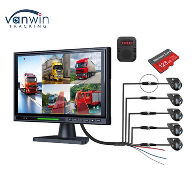 10.1" Dokunmatik Ekran IPS BSD 5CH Split Car Rear View Monitor DVR AHD 1080P Reverse Parking Backup Camera Kit RV otobüs kamyonu için
