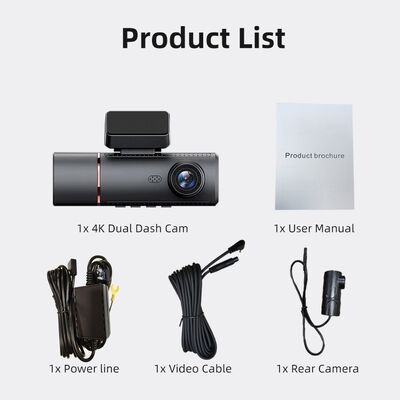 Park İzleme için WIFI Desteği ile 4K Gelişmiş Destekli Sürüş Dashcam GPS ADAS DMS