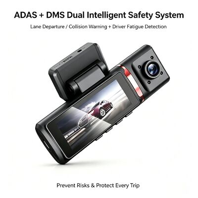 Park İzleme için WIFI Desteği ile 4K Gelişmiş Destekli Sürüş Dashcam GPS ADAS DMS