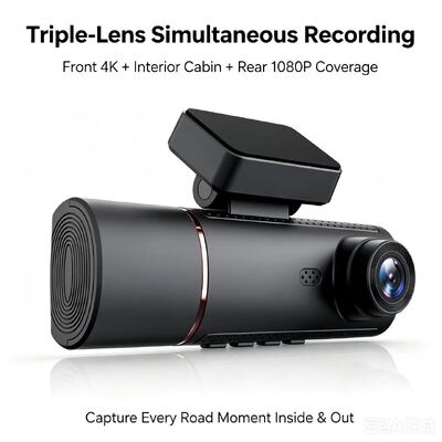 3 Kanal HD DVR Dash Cam 4G 4K Ön 1080P Kabin Arka GPS İzleme ADAS DMS 24/7 Parka Güvenliği için Park İzleyici
